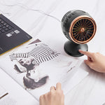 Ventoinha Elétrica de Secretária Portátil Mini com Ciclo de Convecção de Ar e Carregamento USB Ajustável, Suporta Controlo de 2 Velocidades