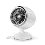 Ventoinha Elétrica de Secretária Portátil Mini com Ciclo de Convecção de Ar e Carregamento USB Ajustável, Suporta Controlo de 2 Velocidades