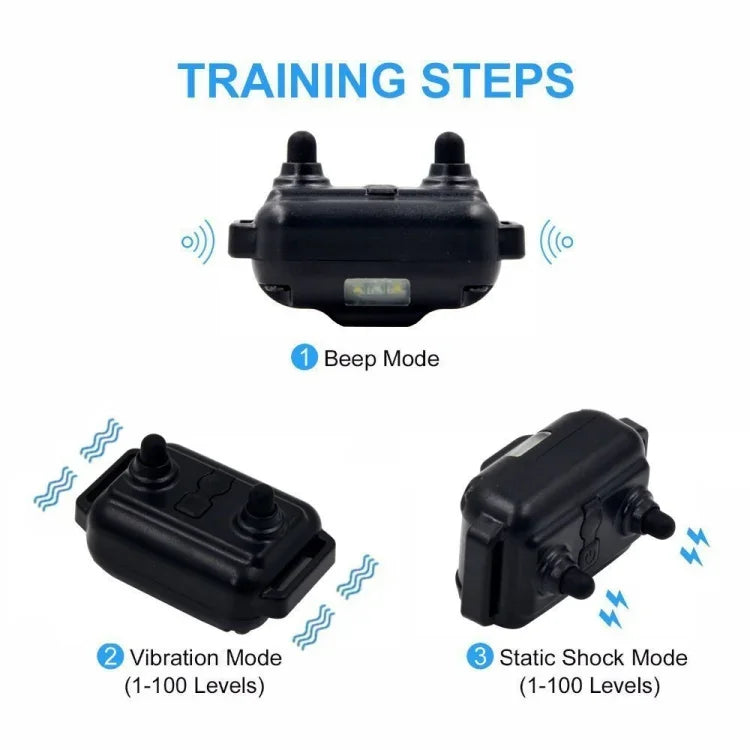 880-2 800 Jardas Colar Recargável com Controlo Remoto para Treino de Cães Dispositivo Anti-Latidos, 880-2 Preto Preto, 880-2 Preto+Laranja