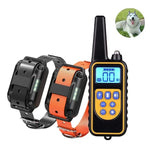 880-2 800 Jardas Colar Recargável com Controlo Remoto para Treino de Cães Dispositivo Anti-Latidos, 880-2 Preto Preto, 880-2 Preto+Laranja