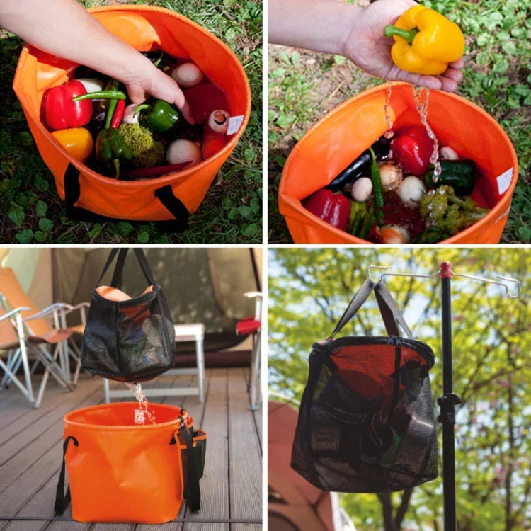Saco de Equipamento para Campismo e Pesca em PVC Dobrável com Duplo Dreno 4 em 1 30L