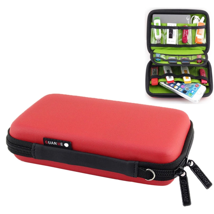 Bolsa de Armazenamento de Viagem para Dispositivos Digitais Multifuncional Portátil em Material EVA para Telemóvel / Power Bank / Disco USB / Disco SD / Consola PSP, Tamanho Interno: 16,5*9,5*3,8cm
