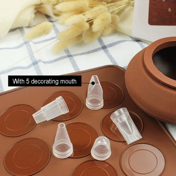 Tapete de Silicone Grande para Assar + Panela com Moldura + Caixa de Cor Conjunto de Moldes para Macarons, Conjunto de Moldes para Macarons