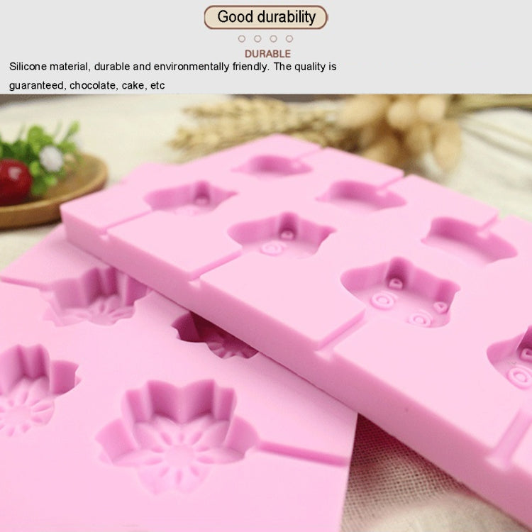 Moldes de Chocolate DIY de Silicone com 12 Cavidades (Forma de Pirulito), Forma de Vaca, Forma de Pirulito
