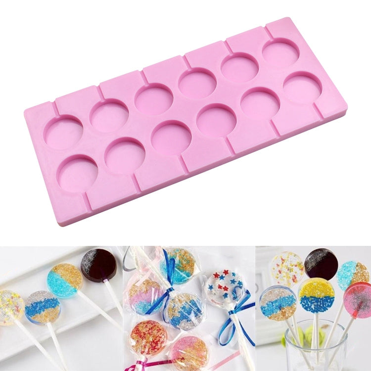 Moldes de Chocolate DIY de Silicone com 12 Cavidades (Forma de Pirulito), Forma de Vaca, Forma de Pirulito