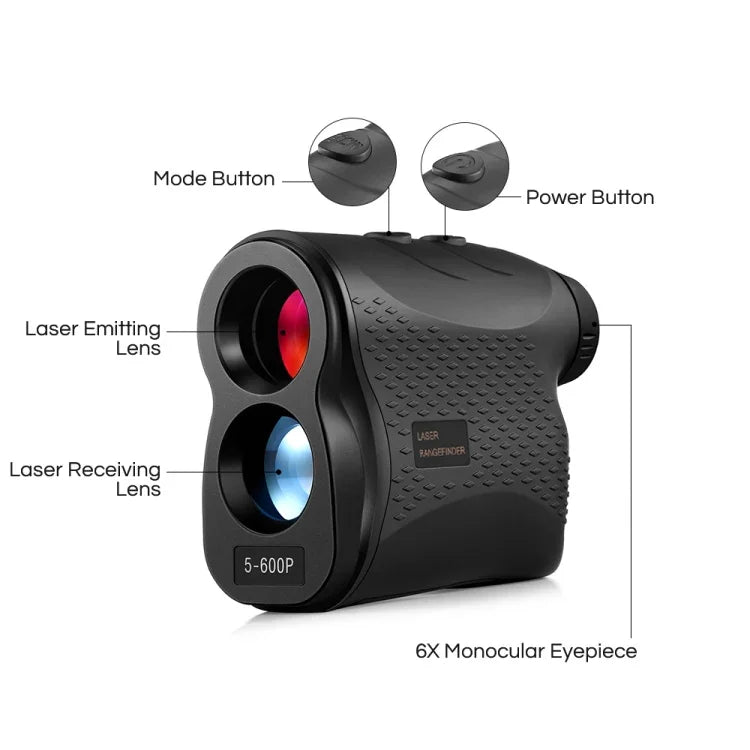 Medidor de Distância a Laser Portátil para Golfe 5-600P, Telescópio Medidor de Alcance, Medidor de Distância, 600m, 5-600m