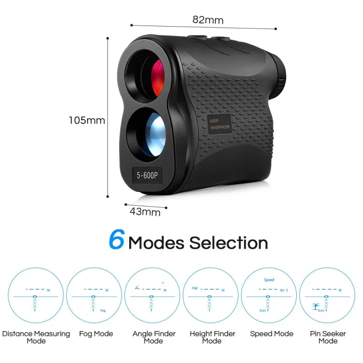Medidor de Distância a Laser Portátil para Golfe 5-600P, Telescópio Medidor de Alcance, Medidor de Distância, 600m, 5-600m