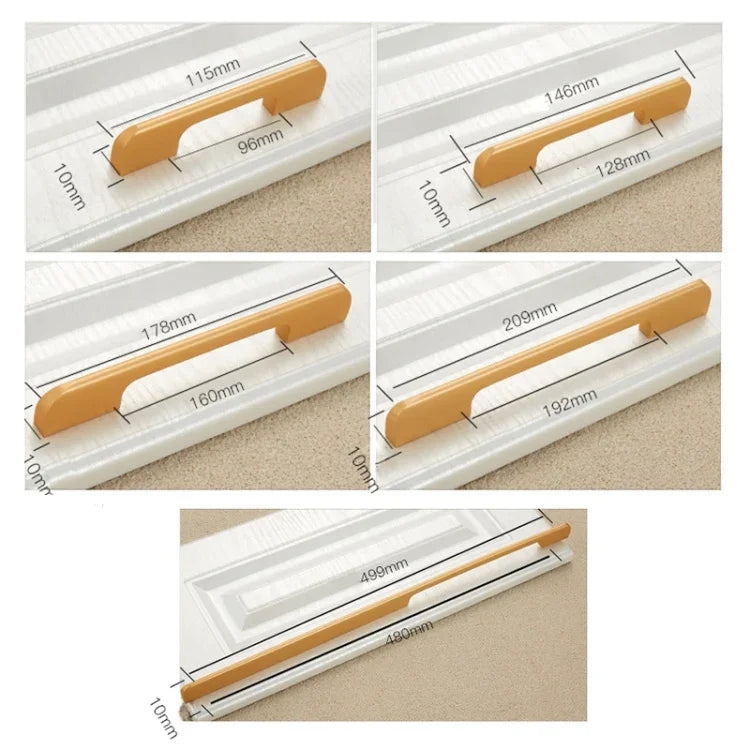 Puxador de Porta de Armário de Gaveta em Liga de Alumínio 2049-128, Puxador Reto para Porta, 2049-128 (Preto), 2049-128 (Branco)