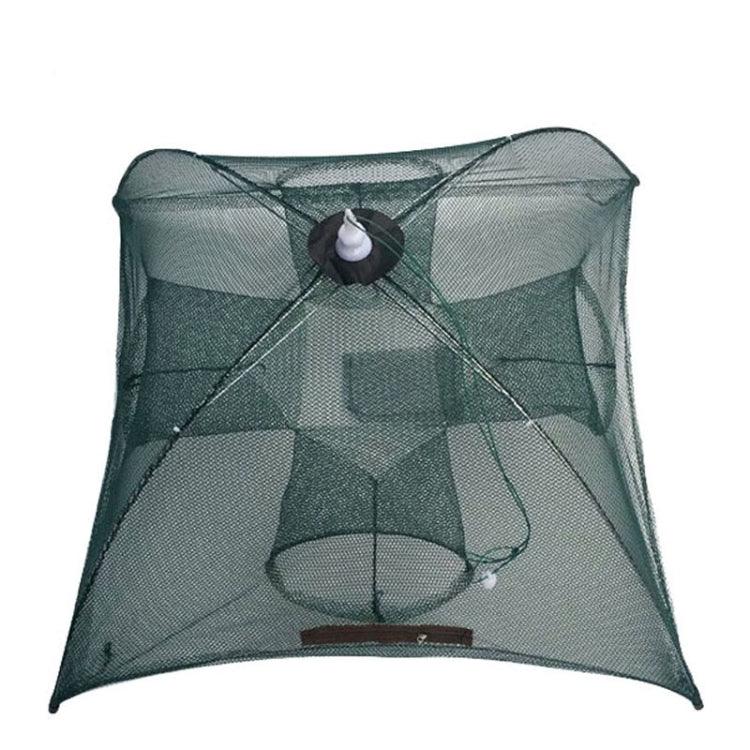 Rede de Pesca Automática Dobrável com 4 Furos em Nylon para Camarão, Caranguejo, Peixe Minnow, Rede de Arremesso, Acessório de Pesca, 4 Furos