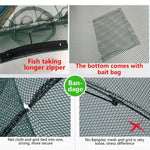 Rede de Pesca Automática Dobrável com 4 Furos em Nylon para Camarão, Caranguejo, Peixe Minnow, Rede de Arremesso, Acessório de Pesca, 4 Furos