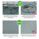 Rede de Pesca Dobrável Automática com 8 Furos em Nylon para Camarão, Caranguejo, Robalo, Armadilha para Peixe, Rede de Pesca, 8 Furos