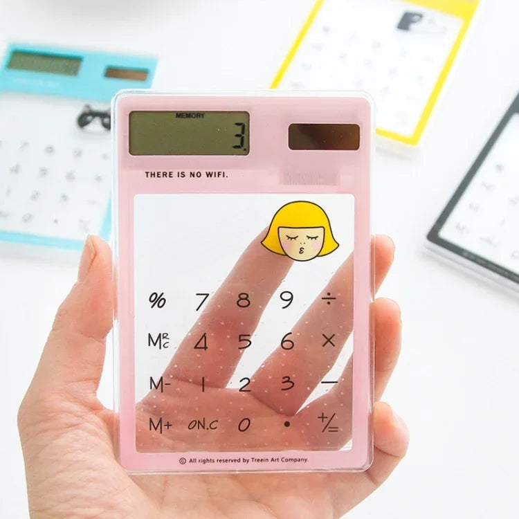 Calculadora com Ecrã LED de 8 Dígitos, Teclado Tátil Transparente e Painel Solar, Entrega de Cor Aleatória, Calculadora de 8 Dígitos