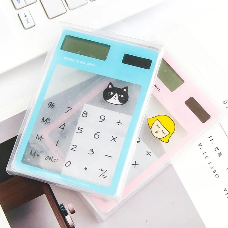 Calculadora com Ecrã LED de 8 Dígitos, Teclado Tátil Transparente e Painel Solar, Entrega de Cor Aleatória, Calculadora de 8 Dígitos