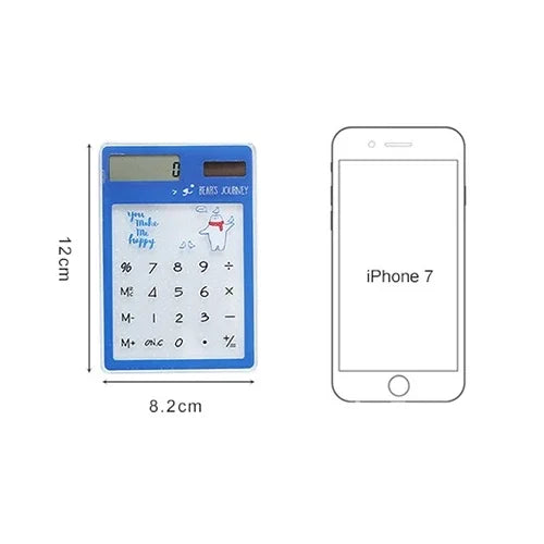 Calculadora com Ecrã LED de 8 Dígitos, Teclado Tátil Transparente e Painel Solar, Entrega de Cor Aleatória, Calculadora de 8 Dígitos