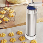 Máquina Multifuncional para Bolachas e Biscoitos com Moldes para Decoração, 20 Moldes e 4 Bicos, Prateado Multifuncional