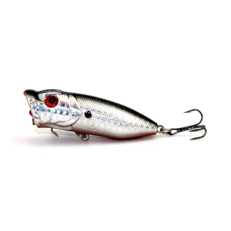 Iscas de Pesca Popper Artificiais HENGJIA Amigáveis ao Ambiente com Anzóis, Comprimento: 6,5 cm, Entrega de Cor Aleatória, Comprimento: 6,5cm