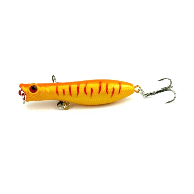 Iscas Artificiais de Pesca HENGJIA Popper Isco Biónico com Anzóis, Comprimento: 6 cm, Entrega de Cor Aleatória, Comprimento: 6 cm
