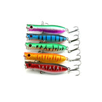 Iscas Artificiais de Pesca HENGJIA Popper Isco Biónico com Anzóis, Comprimento: 6 cm, Entrega de Cor Aleatória, Comprimento: 6 cm