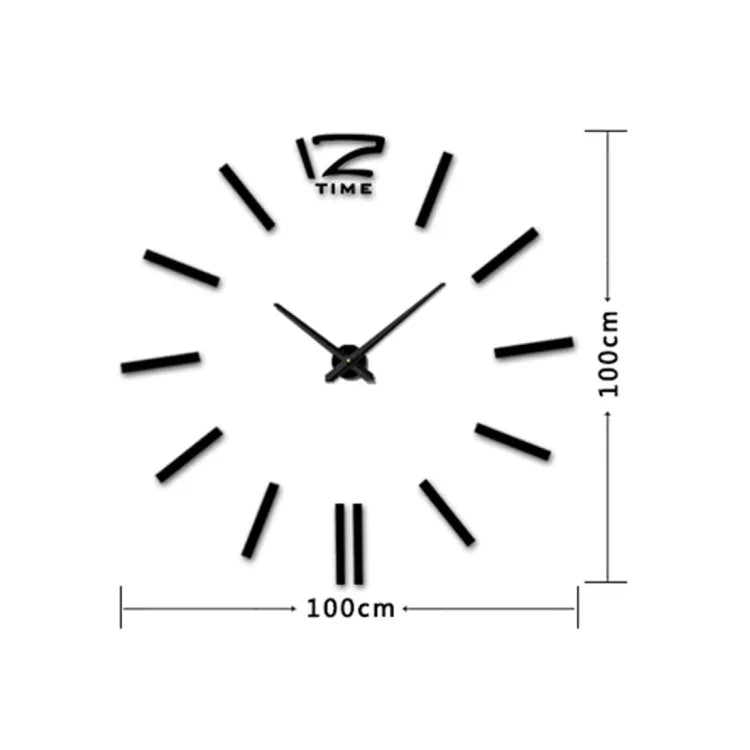 Relógio Silencioso de Parede com Adesivo de Espelho 3D DIY Sem Moldura para Decoração Moderna de Quarto e Escritório, 39 polegadas, MH101 (Preto), M001 (Dourado), M001 (Prateado)