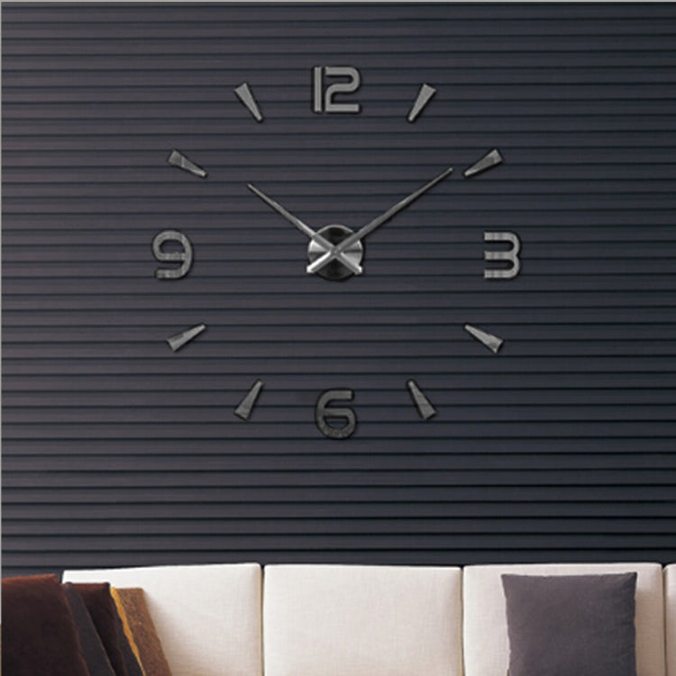 Relógio de Decoração para Quarto e Casa, Sem Moldura, Espelho 3D Grande, Autocolante de Parede DIY, Relógio Silencioso, Tamanho: 100*100cm, 3M013S (Preto), 3M013S (Dourado), 3M013S (Prateado)