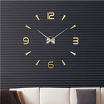 Relógio de Decoração para Quarto e Casa, Sem Moldura, Espelho 3D Grande, Autocolante de Parede DIY, Relógio Silencioso, Tamanho: 100*100cm, 3M013S (Preto), 3M013S (Dourado), 3M013S (Prateado)