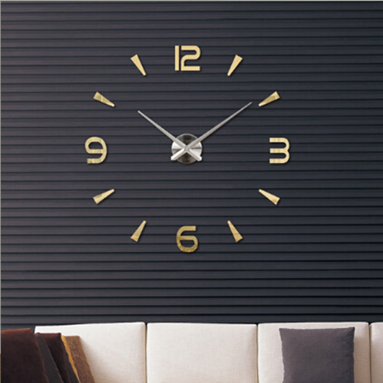 Relógio de Decoração para Quarto e Casa, Sem Moldura, Espelho 3D Grande, Autocolante de Parede DIY, Relógio Silencioso, Tamanho: 100*100cm, 3M013S (Preto), 3M013S (Dourado), 3M013S (Prateado)