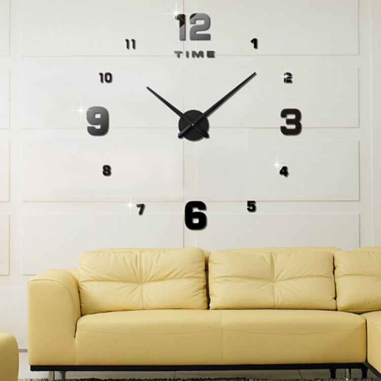 Relógio Mudo de Parede 3D DIY Grande com Números Espelhados Sem Moldura para Decoração de Quarto, Tamanho: 100*100cm, 3M005 (Preto), 3M005 (Dourado), 3M005 (Prateado)