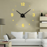 Relógio Mudo de Parede 3D DIY Grande com Números Espelhados Sem Moldura para Decoração de Quarto, Tamanho: 100*100cm, 3M005 (Preto), 3M005 (Dourado), 3M005 (Prateado)