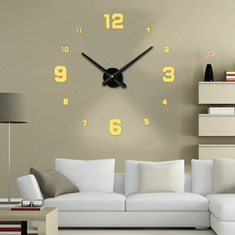 Relógio Mudo de Parede 3D DIY Grande com Números Espelhados Sem Moldura para Decoração de Quarto, Tamanho: 100*100cm, 3M005 (Preto), 3M005 (Dourado), 3M005 (Prateado)