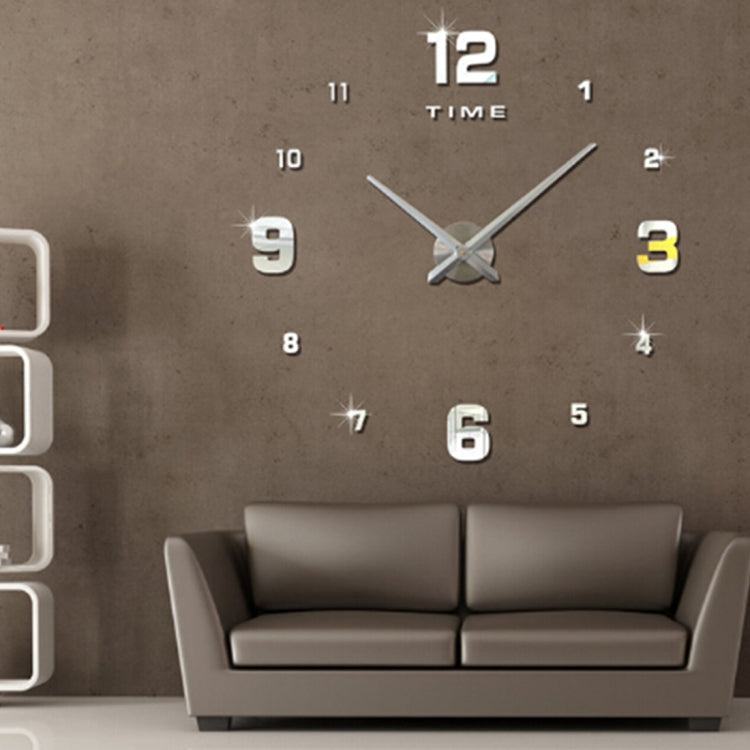 Relógio Mudo de Parede 3D DIY Grande com Números Espelhados Sem Moldura para Decoração de Quarto, Tamanho: 100*100cm, 3M005 (Preto), 3M005 (Dourado), 3M005 (Prateado)