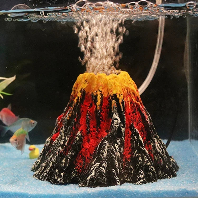 Decoração artificial para aquário, árvore, planta, relva, rocha vulcânica, paisagem, ornamentos criativos de rocha em resina, bomba de ar para aquário, tamanho S, 8,5*5,5*2,0 cm
