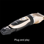 Tesoura Elétrica Profissional para Animais P2 110-240V com Lâminas de Cerâmica e Titânio, Máquina de Cortar Pelo para Animais com Quatro Pentes, Tesoura de Cerâmica e Titânio