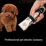 Tesoura Elétrica Profissional para Animais P2 110-240V com Lâminas de Cerâmica e Titânio, Máquina de Cortar Pelo para Animais com Quatro Pentes, Tesoura de Cerâmica e Titânio