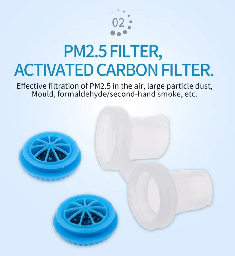 2 Purificadores de Ar Anti-Ronco 2 em 1 em ABS e Silicone