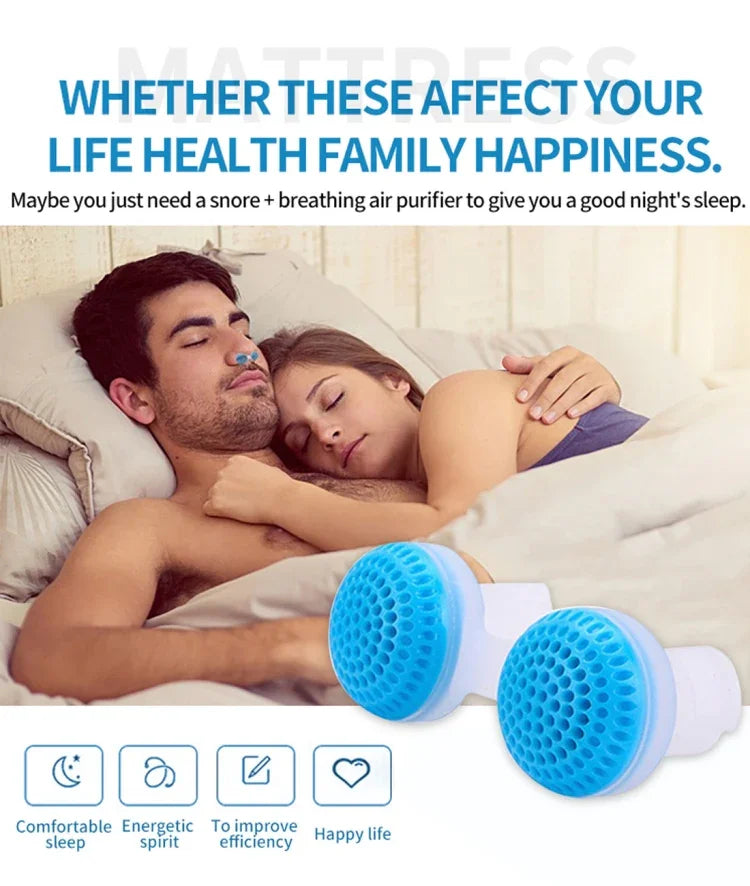 2 Purificadores de Ar Anti-Ronco 2 em 1 em ABS e Silicone