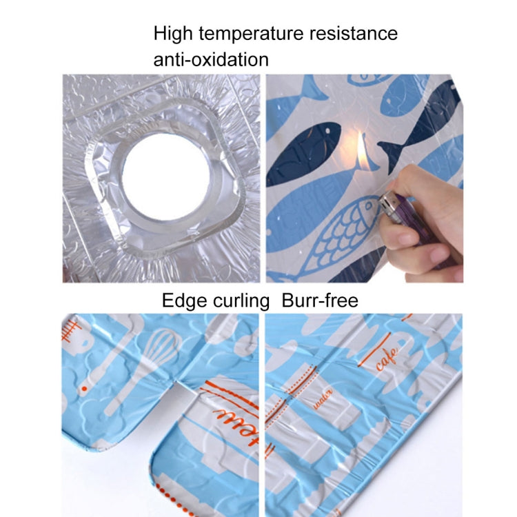 2 Protetores para Fogão a Gás com Estampa de Louça, Folha Resistente ao Calor e Anti-sujidade, Tapete para Limpeza de Cozinha, HC3595A, HC3595B, HC3595C