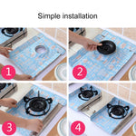 2 Protetores para Fogão a Gás com Estampa de Louça, Folha Resistente ao Calor e Anti-sujidade, Tapete para Limpeza de Cozinha, HC3595A, HC3595B, HC3595C
