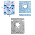 2 Protetores para Fogão a Gás com Estampa de Louça, Folha Resistente ao Calor e Anti-sujidade, Tapete para Limpeza de Cozinha, HC3595A, HC3595B, HC3595C