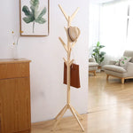 Cabideiro de Chão Criativo em Madeira Maciça em Forma de Árvore, Tamanho: 175x45x45 cm, 175x45x45 cm (Café Escuro), 175x45x45 cm (Branco), 175x45x45 cm (Madeira)