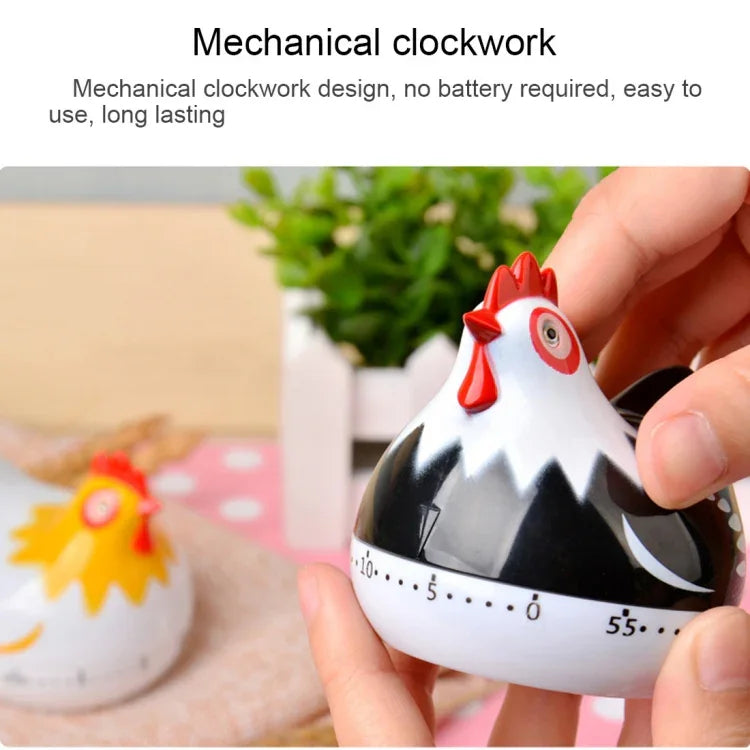 Temporizador Mecânico de Cozinha em Forma de Galinha com Contagem Decrescente de 60 Minutos, Gadget Decorativo para Casa, Entrega de Cor Aleatória, RB219