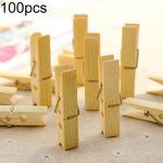 100pcs Mini Pregador Multifuncional de Bambu para Roupa, Foto, Papel, Varal de Lavandaria, Clip de Suspensão, Bambu