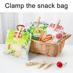 100pcs Mini Pregador Multifuncional de Bambu para Roupa, Foto, Papel, Varal de Lavandaria, Clip de Suspensão, Bambu