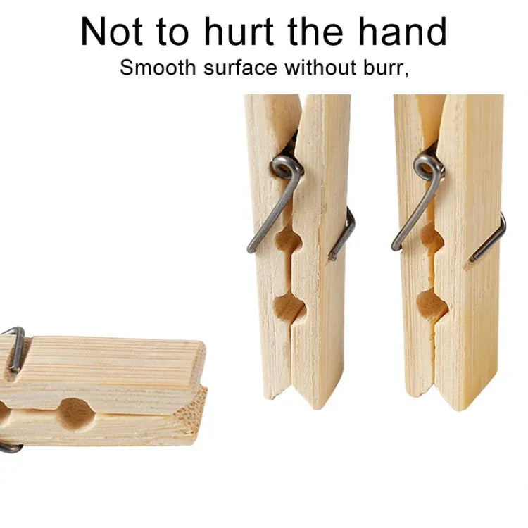100pcs Mini Pregador Multifuncional de Bambu para Roupa, Foto, Papel, Varal de Lavandaria, Clip de Suspensão, Bambu