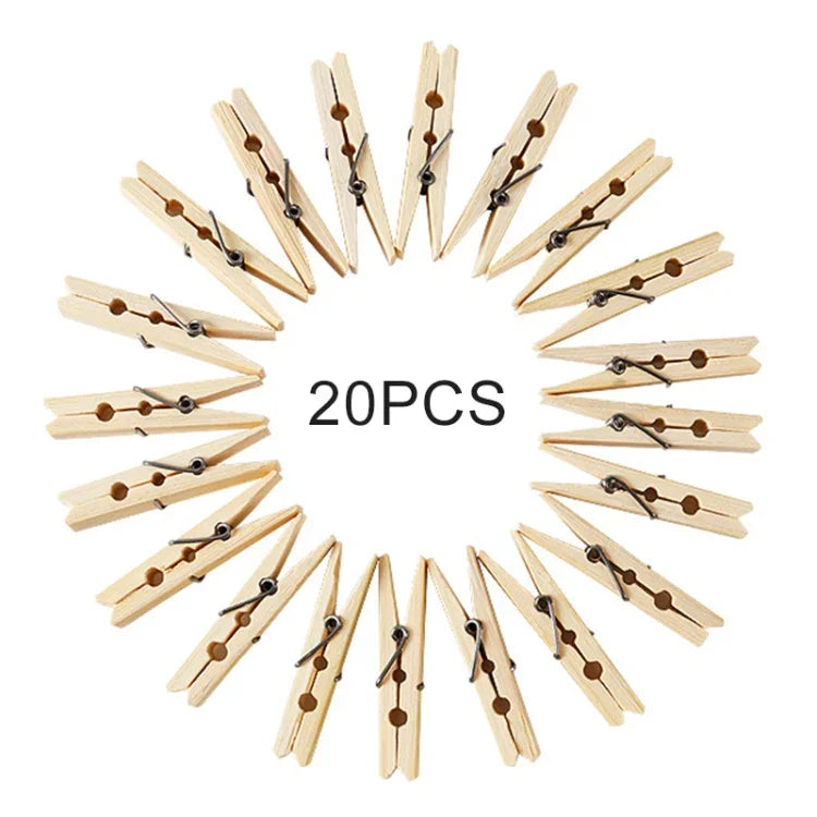 100pcs Mini Pregador Multifuncional de Bambu para Roupa, Foto, Papel, Varal de Lavandaria, Clip de Suspensão, Bambu