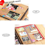 Álbum de Fotos Memorial de Crescimento Infantil com Capa de Couro Imitado Retro Tipo Folha Solta DIY Criatividade, Encadernação