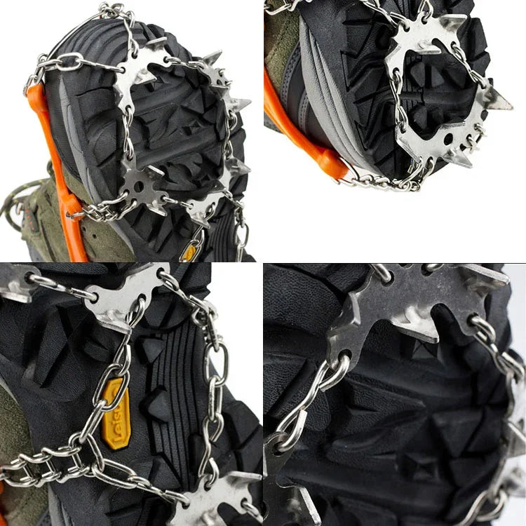 Um par de capas antiderrapantes para sapatos de escalada com 19 dentes, tamanho: M, 19 dentes tamanho M (preto), 19 dentes tamanho M (laranja)