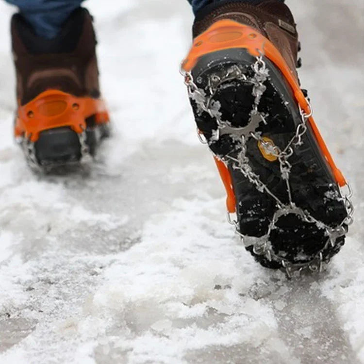 Um par de capas antiderrapantes para sapatos de escalada com 19 dentes, tamanho: M, 19 dentes tamanho M (preto), 19 dentes tamanho M (laranja)