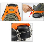 Um par de capas antiderrapantes para sapatos de escalada com 8 dentes, preto 8 dentes, laranja 8 dentes
