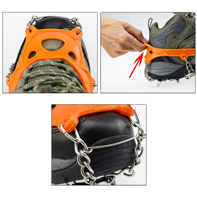 Um par de capas antiderrapantes para sapatos de escalada com 8 dentes, preto 8 dentes, laranja 8 dentes