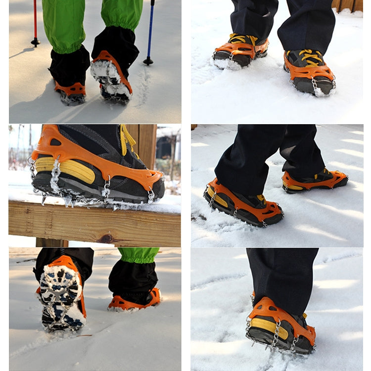 Um par de capas antiderrapantes para sapatos de escalada com 8 dentes, preto 8 dentes, laranja 8 dentes